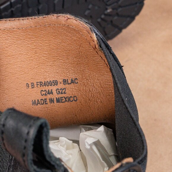 Frye Women Melissa Double Black Leather Lug Sole Chelsea Ankle Boots Size 9 - Picture 7 of 8